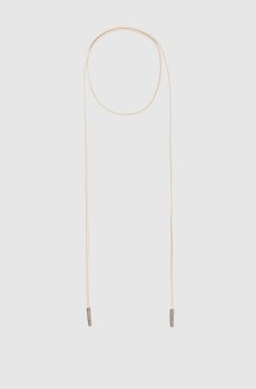 Бежевый кожаный пояс с цепочкой мониль