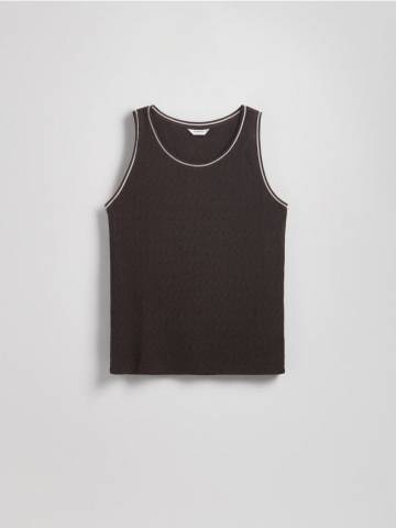 Reserved - В’язаний топ - коричневий - WC959-88X Reserved - В’язаний топ - коричневий - WC959-88X