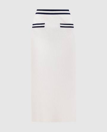 Бежевая юбка миди Paige