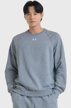 Мужской серый свитшот UA Rival Fleece Crew Серый XL Under Armour 1379755-025