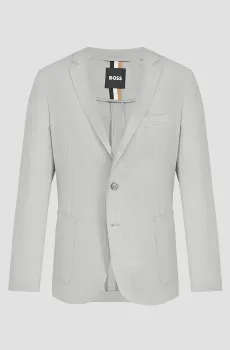 Мужской серый шерстяной блейзер Серый 54 BOSS 50514684;041