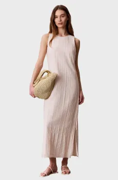 Женское белое платье SHEER STRIPE Белый XS Calvin Klein LV044G012G