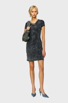 Женское серое платье D-CRESPE Серый L Diesel A12990 0KHAS