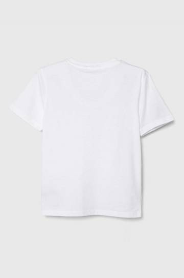 Детская хлопковая футболка Calvin Klein Jeans цвет белый однотонная Детская хлопковая футболка Calvin Klein Jeans цвет белый однотонная