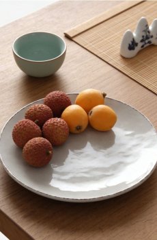 Гладка тарілка з обідком - білий