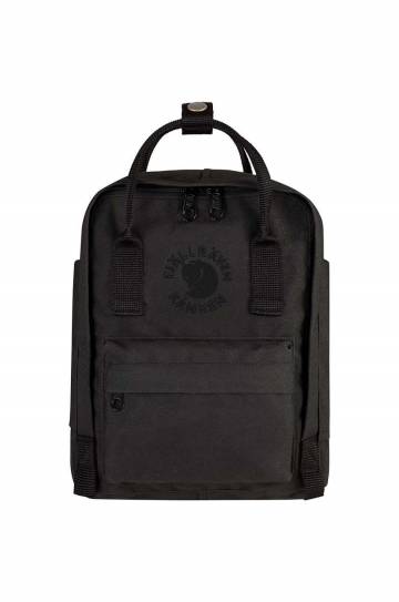 Рюкзак Fjallraven Re-Kanken Mini цвет чёрный маленький с аппликацией F23549 Рюкзак Fjallraven Re-Kanken Mini цвет чёрный маленький с аппликацией F23549