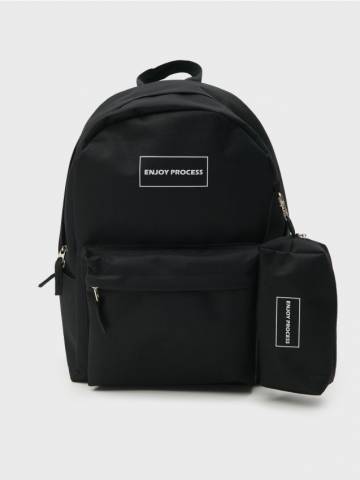 Рюкзак із відділенням для ноутбука та пеналом - чорний Рюкзак із відділенням для ноутбука та пеналом - чорний