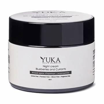 Ночной крем для лица Yuka Night Cream Черника и смородина, с гиалуроновой кислотой, 50 мл Ночной крем для лица Yuka Night Cream Черника и смородина, с гиалуроновой кислотой, 50 мл