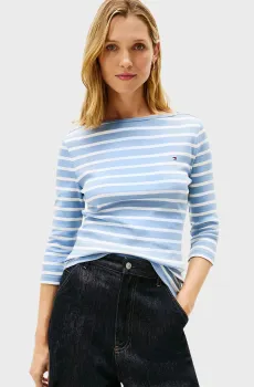 Женский голубой лонгслив в полоску NEW CODY Голубой XS Tommy Hilfiger WW0WW40589