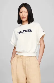 Женский белый топ MONOTYPE FLOCK SLVLESS HWK Белый S Tommy Hilfiger WW0WW41240