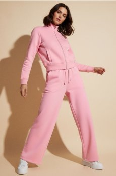 Однотонний світшот із стійкою - рожевий