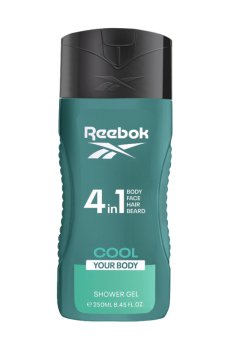 Гель для душа мужской Reebok Cool Your Body Hair & Body Shower Gel 4 в 1, 250 мл