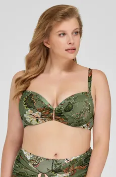 Женский оливковый лиф от купальника с узором Оливковый 38D MARC&ANDRE L2107-YP-472