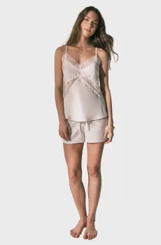 Женская белая пижама (топ, шорты) Белый L womensecret 2543702