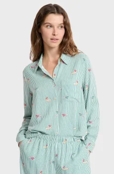 Женская зеленая рубашка в полоску PRYCILLA Зеленый S Etam 6556018