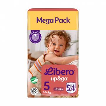 Подгузники Libero Up & Go размер 5 (9-14 кг), 54 шт