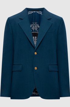 Зеленый пиджак из шерсти