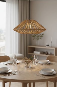 Плетений абажур для лампи - бежевий