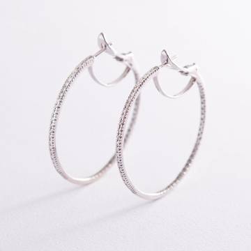 Золотые серьги - кольца с бриллиантами с770 Золотые серьги - кольца с бриллиантами с770