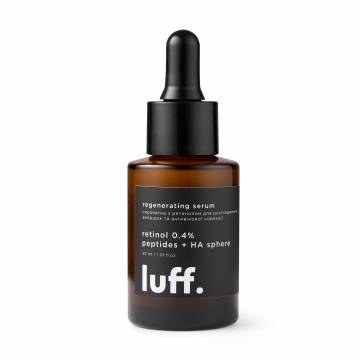 Сыворотка для лица Luff Regenerating Serum с ретинолом для разглаживания морщин и антивозрастной коррекции, 30 мл Сыворотка для лица Luff Regenerating Serum с ретинолом для разглаживания морщин и антивозрастной коррекции, 30 мл