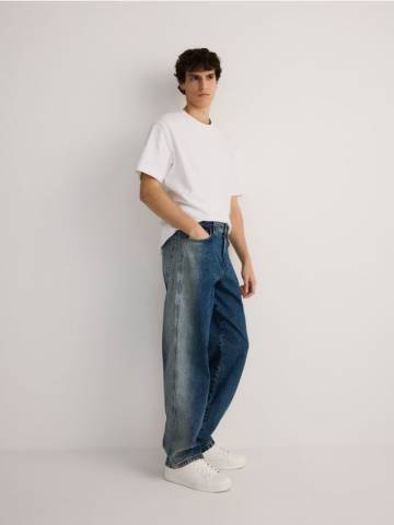 Reserved - Джинси baggy з вареним ефектом - синій - YV102-55J Reserved - Джинси baggy з вареним ефектом - синій - YV102-55J