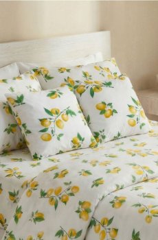 Комплект наволочок з мотивом лимонів 2 pack - світло-жовтий