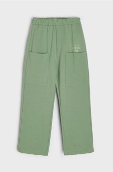 Широкі спортивні штани - пильно-зелений
