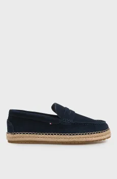 Мужские темно-синие замшевые лоферы FLEXIBLE Синий 46 Tommy Hilfiger FM0FM05794