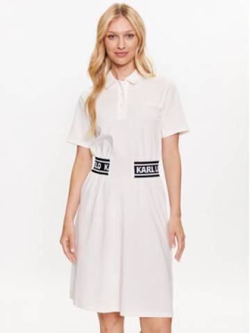 KARL LAGERFELD Повсякденна сукня 231W1351 Білий Regular Fit KARL LAGERFELD Повсякденна сукня 231W1351 Білий Regular Fit