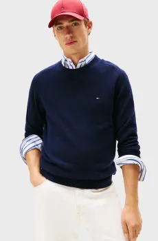 Мужской темно-синий шерстяной джемпер CREW Синий XXL Tommy Hilfiger MW0MW36535