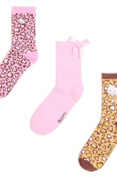 Cropp - Шкарпетки, 3 пари Hello Kitty - рожевий