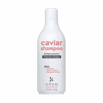 Защитный шампунь для волос Krom Caviar Shampoo с протеинами, экстрактом икры, экстрактом морских водорослей, 1 л Защитный шампунь для волос Krom Caviar Shampoo с протеинами, экстрактом икры, экстрактом морских водорослей, 1 л