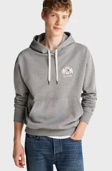 Мужское серое худи HILFIGER SMALL CREST Серый S Tommy Hilfiger MW0MW37462