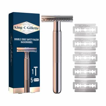 Станок для бритья мужской Gillette King C, 5 сменных картриджей, безопасное лезвие Станок для бритья мужской Gillette King C, 5 сменных картриджей, безопасное лезвие