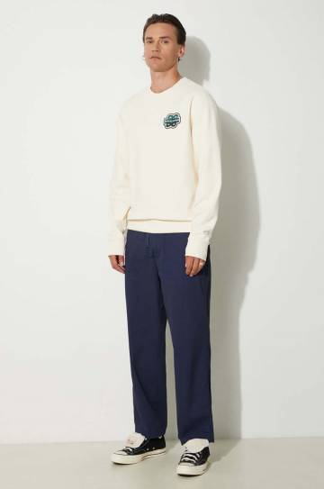 Хлопковая кофта Filling Pieces Gowtu мужская цвет бежевый с аппликацией 74533929936