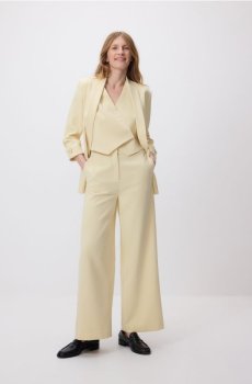 Reserved - Асиметричний жилет для костюма - світло-жовтий - 057JL-10X