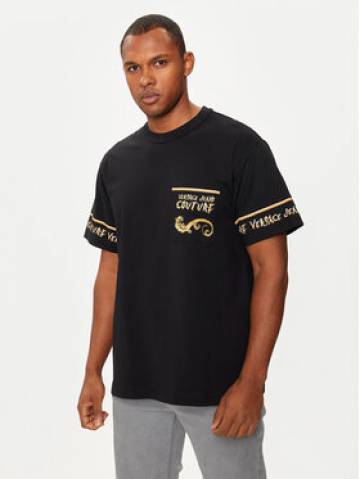 Versace Jeans Couture Футболка 77GAH6RB Чорний Regular Fit Versace Jeans Couture Футболка 77GAH6RB Чорний Regular Fit