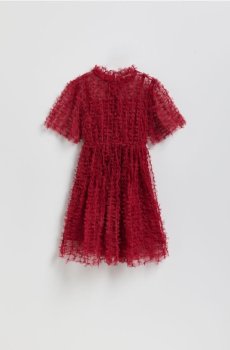 Reserved - Сукня з тюлю з бантиками - червоний - 266FW-33X