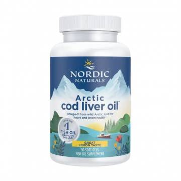 Рыбий жир из печени трески Nordic Naturals Arctic Cod Liver Oil со вкусом лимона, 750 мг, 90 гелевых капсул