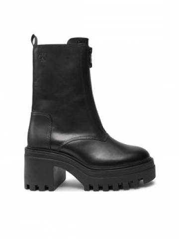Calvin Klein Jeans Ботильйони Chunky Heeled Zip YW0YW01541 Чорний Calvin Klein Jeans Ботильйони Chunky Heeled Zip YW0YW01541 Чорний