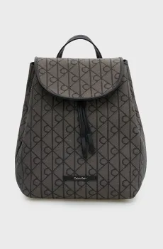 Женский серый рюкзак с узором EMBLEM AOP JACQUARD Серый ONESIZE Calvin Klein LV04F3536G