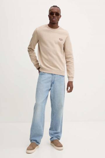 Кофта A.P.C. standard rue madame GOTS цвет бежевый с аппликацией COHBV.M27913 Кофта A.P.C. standard rue madame GOTS цвет бежевый с аппликацией COHBV.M27913