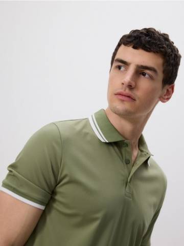 Reserved - Поло прямого крою з віскози - світло-зелений - 308EF-70X