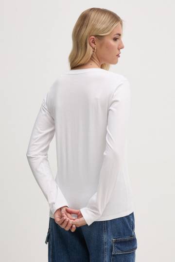 Хлопковый лонгслив Pepe Jeans FIORE LS цвет белый PL505947 Хлопковый лонгслив Pepe Jeans FIORE LS цвет белый PL505947