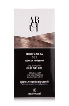 Тонирующая маска для волос ABOUT Hair Color, Care, Shine 3 в 1 с эффектом ламинирования 116 Светло-русый, 30 мл