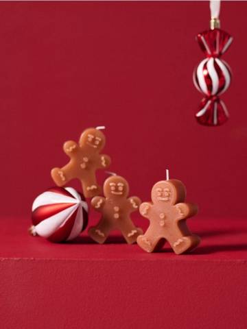 Свічки, 3 шт. - бежевий