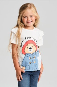 Бавовняна футболка з принтом Paddington - кремовий