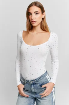 Женское белое боди в горошек Белый M Tally Weijl SBOCOCOLGER