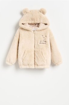 Reserved - Куртка teddy з капюшоном - бежевий - 026FK-08X