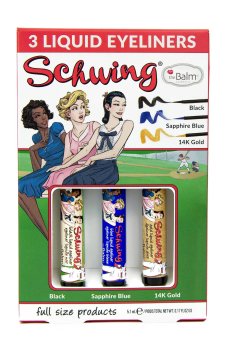 Набор жидких подводок для глаз theBalm Schwing Trio (Black, 1.7 мл + Sapphire Blue, 1.7 мл + 14K Gold, 1.7 мл)